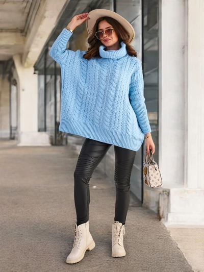 Royalfashion Pull à col roulé pour femme