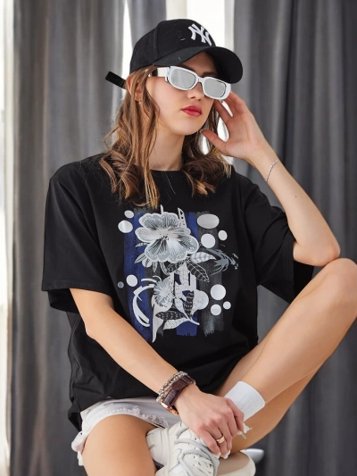 T-shirt en coton pour femmes Royalfashion avec impression