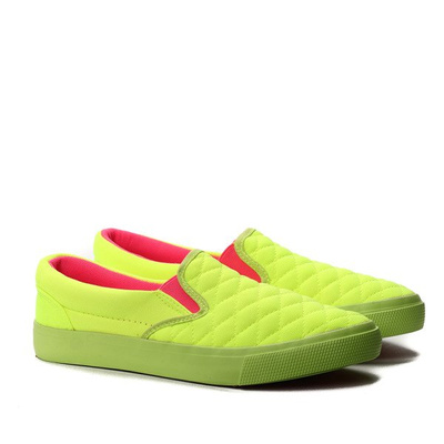 Żółto-różowe sportowe tenisówki slip on Sarai- Obuwie
