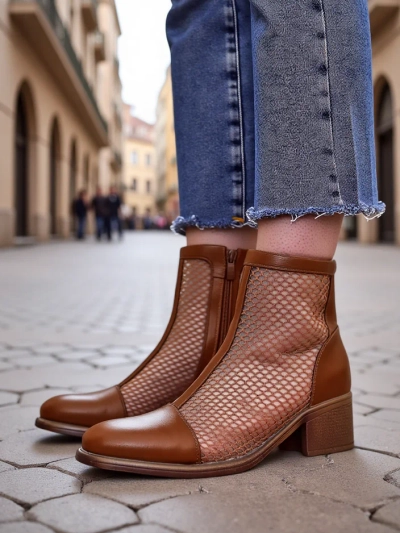 Bottines perforées pour femmes Royalfashion sur un petit talon Rowices