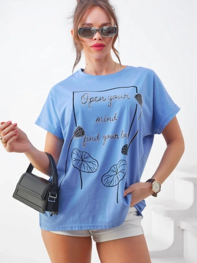 T-shirt en coton pour femmes Royalfashion avec un impression intéressant