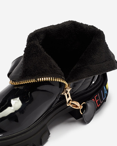 Bottines en cuir verni noir pour femme Osallu - Footwear