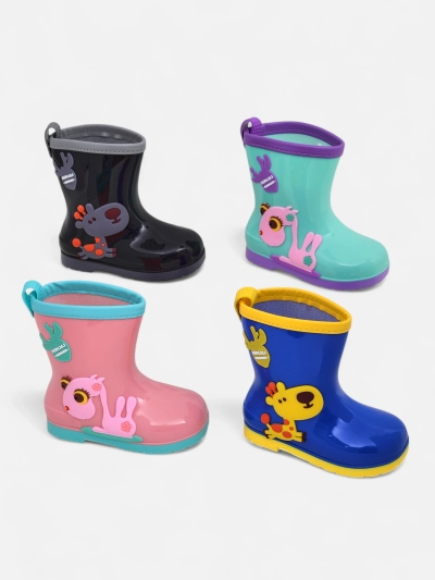 Bottes en caoutchouc Royalfashion pour enfants avec des patchs Good Time