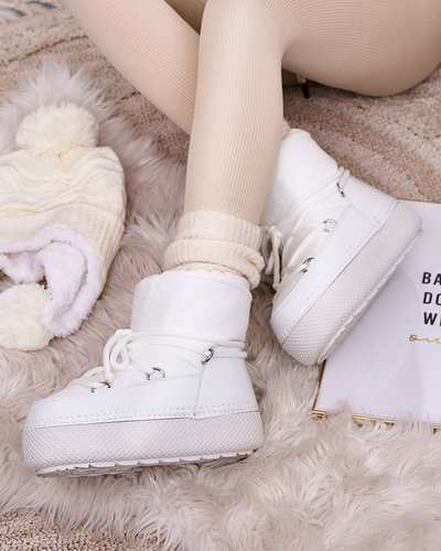 Royalfashion Bottes de neige à lacets pour femme Yevnoie