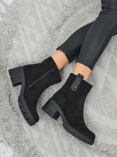 Bottines femme en éco-daim à talon bloc Maelis