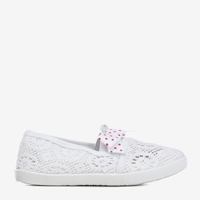 Espadrilles à enfiler blanches karité pour enfants - Chaussures