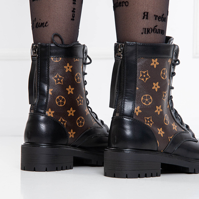 Chaussures de randonnée pour femmes noires avec tige décorative Inkez - Chaussures