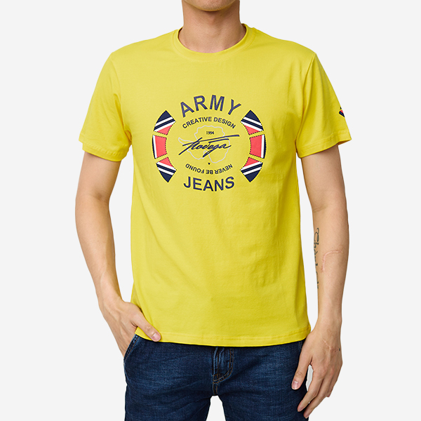 T-shirt imprimé homme jaune - Vêtements