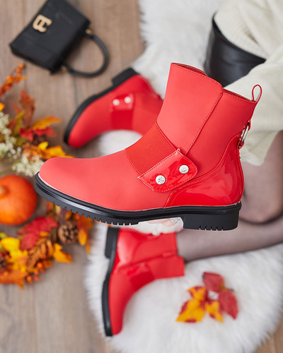 Royalfashion Bottes rouges mates pour femmes Setipfa