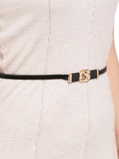 Ceinture métallique pour femmes Callista Nero noire, minimaliste, à crochet