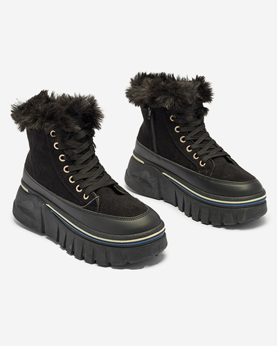Bottes de neige noires à plateforme et à lacets pour femmes Neatesa - Footwear
