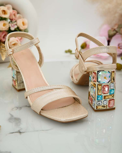 Royalfashion Sandales à talon Solepte strass pour femme
