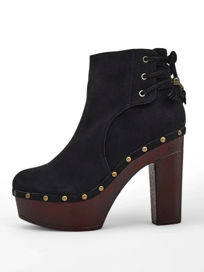 Royalfashion Bottines pour femmes à talon bloc Bezollos