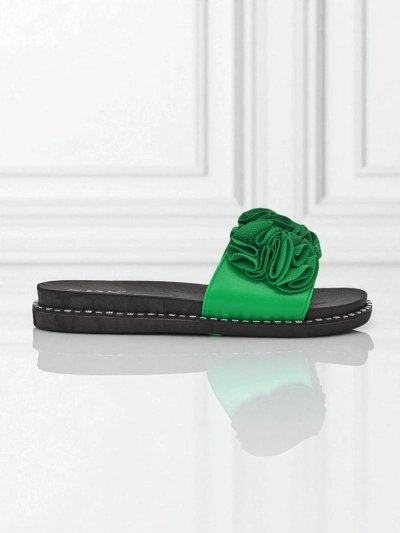 Royalfashion Mules à semelle plate pour femme Flora Verde
