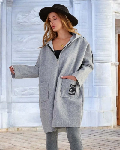 Royalfashion Veste a'la femme manteau jusqu'aux genoux