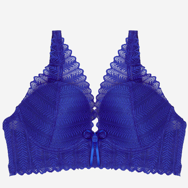 Soutien-gorge en dentelle cobalt pour femme - Sous-vêtements
