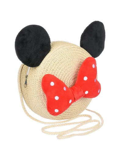 Royalfashion Petit sac à main en paille pour enfants Minnie Paille