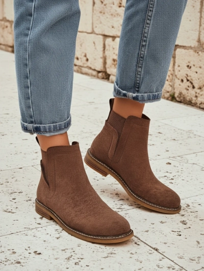 Bottines Chelsea pour femmes en éco-daim Veysi