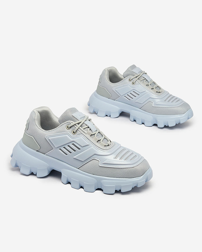 Royalfashion Baskets de sport en tissu gris-bleu pour homme Lamkim