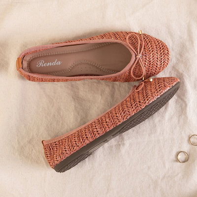 Ballerines tissées femme Wewo Orange - Chaussures