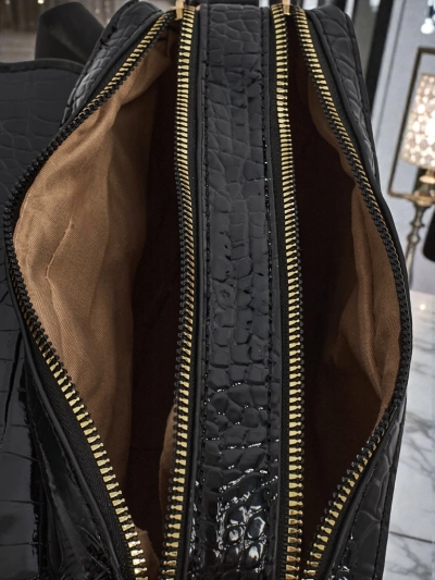 Petit sac à main verni en cuir écologique Lune Mua