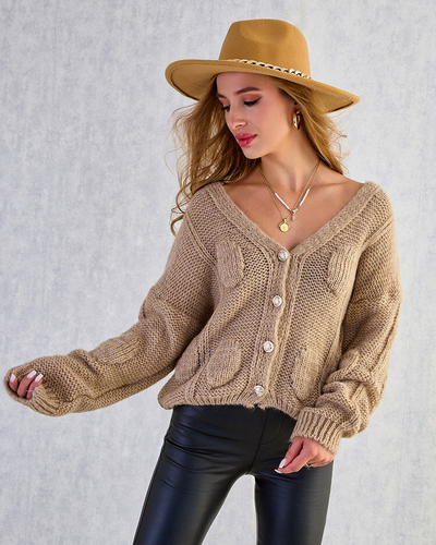 Royalfashion Pull tricoté pour femme avec boutons