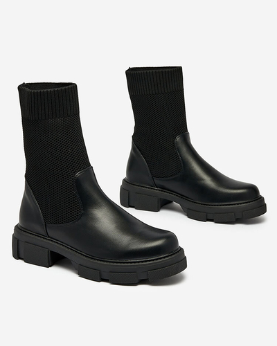 Royalfashion Bottes noires pour femmes avec maille Xandra