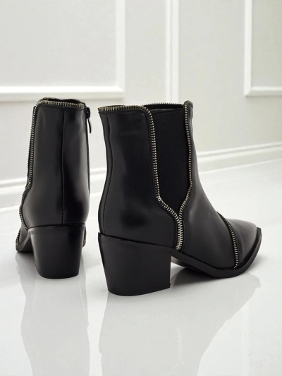 Bottines femme en cuir écologique à talon bloc Omen Glade