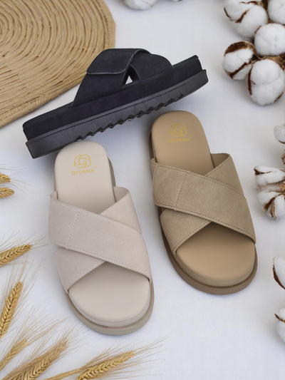 Royalfashion Sandales plates pour femmes Evre