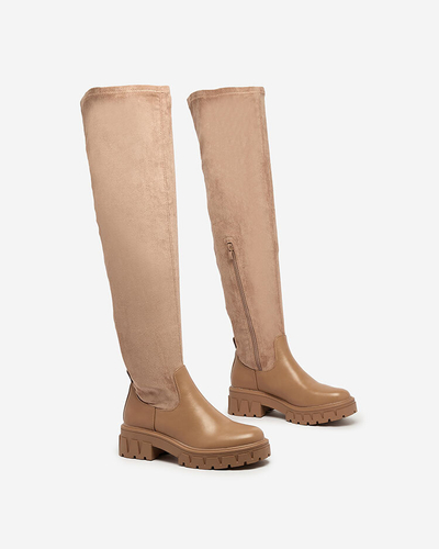 Royalfashion Bottines à enfiler marron clair pour femme Retamon