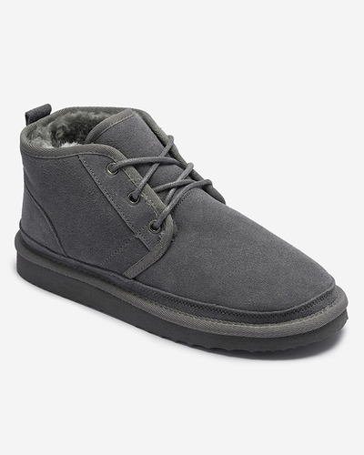 Bottes de neige nouées pour femmes grises avec fourrure Miusho - Chaussures