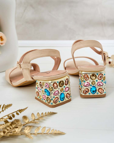 Royalfashion Sandales femme sur tige avec cristaux Ohvare