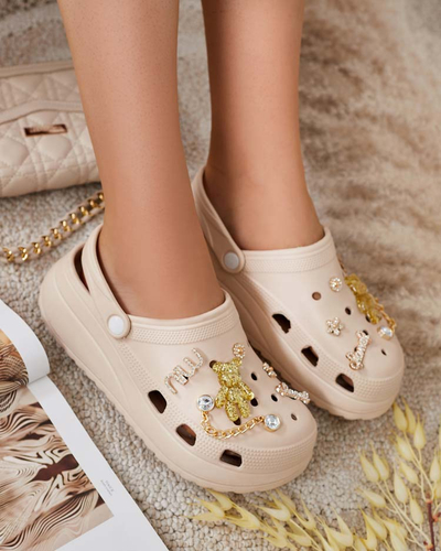 Royalfashion Tongs en caoutchouc pour femme avec ornements Fescas