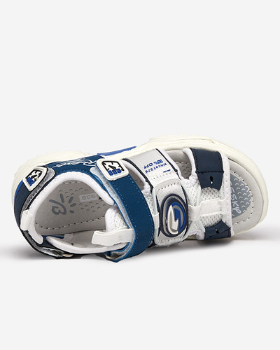 Sandales pour garçons blanches et bleu marine avec velcro Roser-Footwear