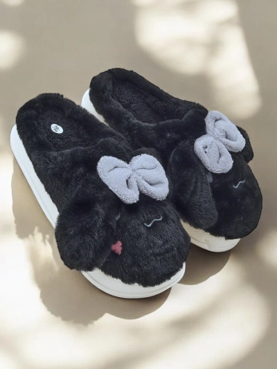 Pantoufles en fourrure pour femmes Royalfashion avec un nœud Savos