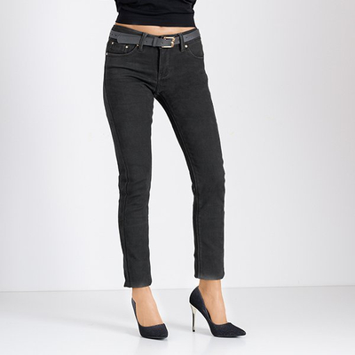 Pantalon en velours côtelé gris pour femme - Vêtements