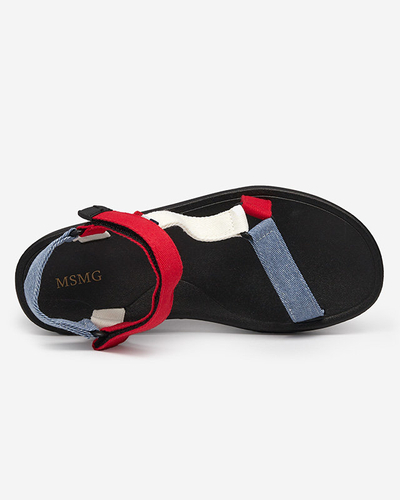 Sandales pour femme en tissu rouge Ojo- Footwear