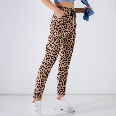 Pantalon panthère marron femme - Vêtements