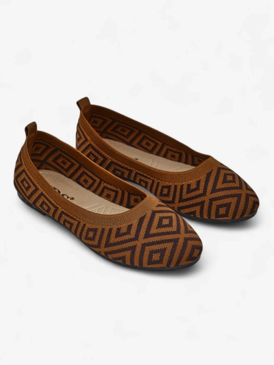 Royalfashion Ballerines en tissu pour femmes avec imprimé géométrique Metric
