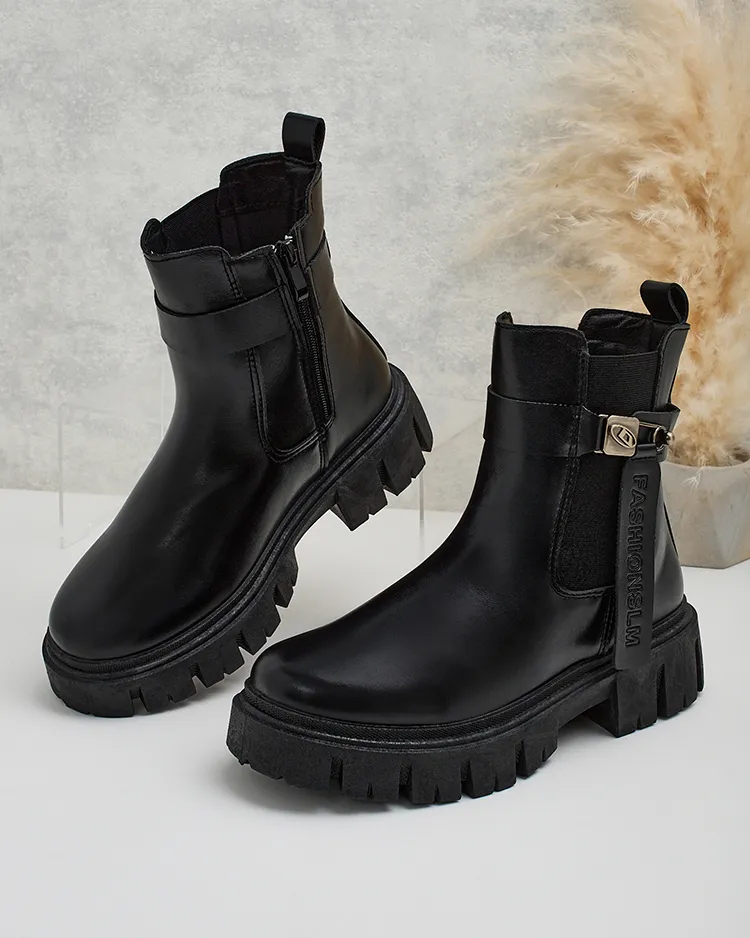 Royalfashion Bottes Dobinas en cuir eko pour femme