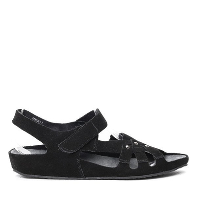 OUTLET Sandales noires en éco-suède Violitenna - Footwear