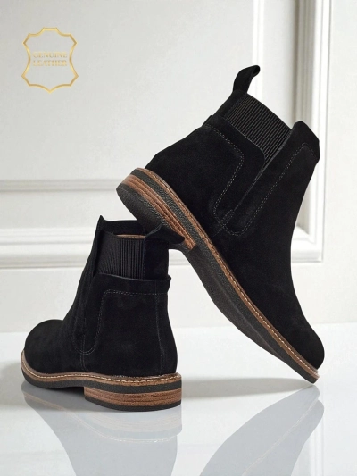 Bottines Noires Ariston en Cuir et Daim
