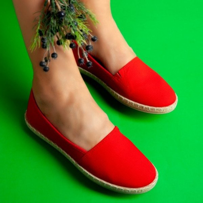 OUTLET Czerwone espadryle Walencia - Obuwie