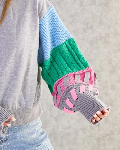 Royalfashion Sweatshirt à manches colorées pour femmes