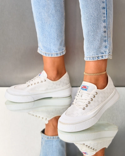 OUTLET Royalfashion Baskets compensées Ferriva pour femme en blanc