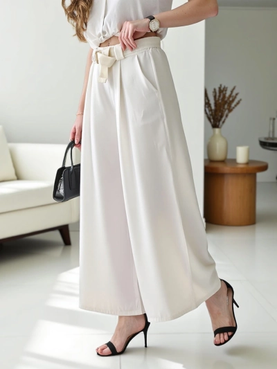 Pantalons larges pour femmes Royalfashion avec une ceinture