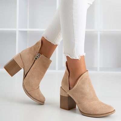 Bottines femme beiges avec découpes Cintura - Chaussures 1