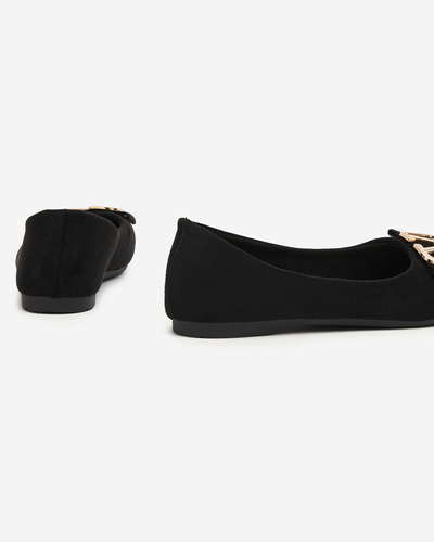Ballerines noires pour femmes avec ornement sur le bout Cavo - Footwear
