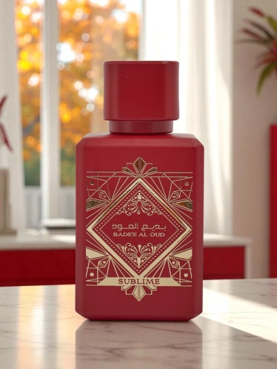 Aurora Sublime Badee Al Oud 50 ml - Parfum oriental dans un flacon rouge