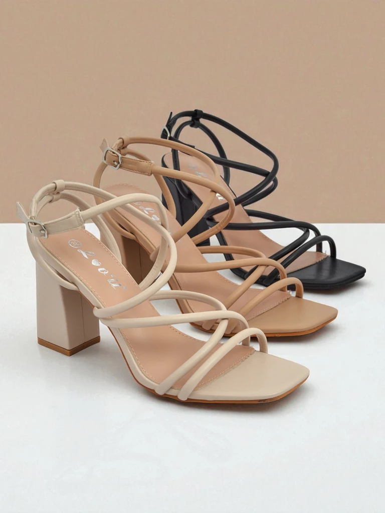 Sandales à talon carré pour femmes Royalfashion Elysia